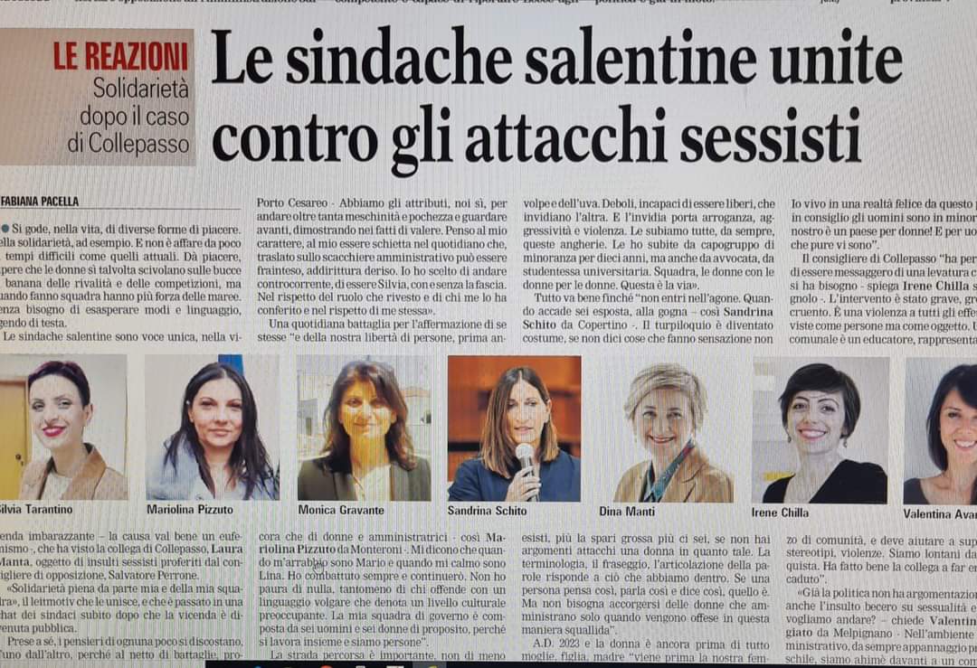 Le sindache salentine unite fanno squadra contro il sessismo